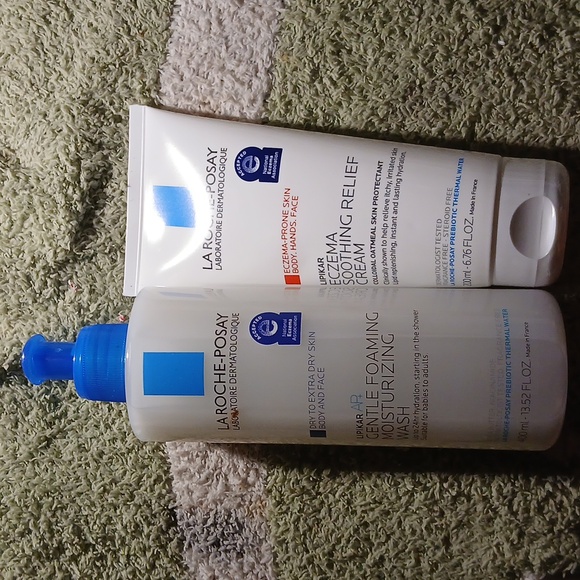(2) LA ROCHE POSAY LIPIKAR AP+ MOISTURIZING WASH &  ECZEMA SOOTHING RELIEF CREAM - Picture 1 of 6